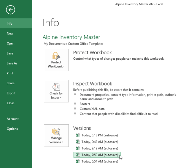 recuperar un archivo de Excel Eso fue salvado Over