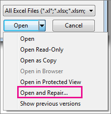 Reparar archivo de Excel dañado 2