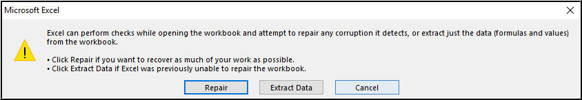 Reparar archivo de Excel dañado 3