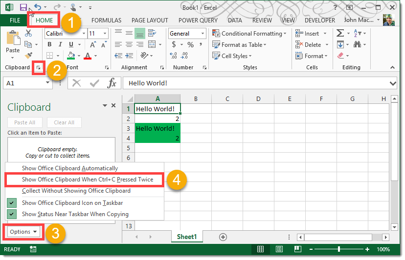 Habilitar / deshabilitar el portapapeles en Excel 1
