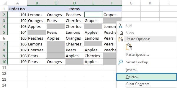 Excel no puede desplazar las celdas no vacías Off La hoja de cálculo Error 5