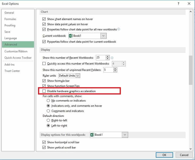 Excel muestra una pantalla en blanco al abrir un archivo
