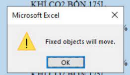 Fixed Objects Will Move Excel Error