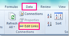 Deshabilitar enlaces de actualización Mensaje con editar enlaces Característica 1