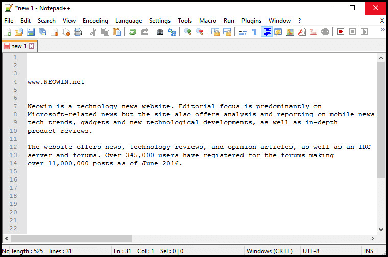 utilice el Notepad o el Notepad C++