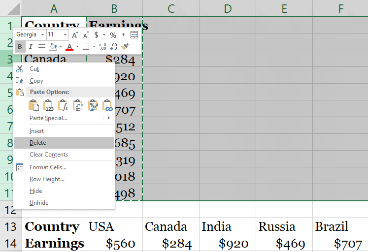 Microsoft Excel Transpose no funciona