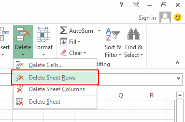  borrar blank filas en Excel 5