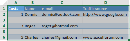  borrar blank filas en Excel 9