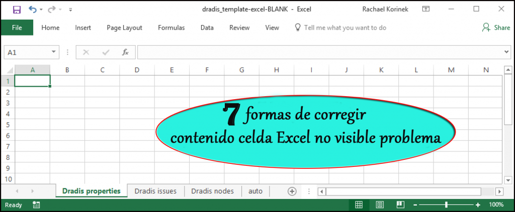 7 formas de corregir contenido celda Excel no visible problema