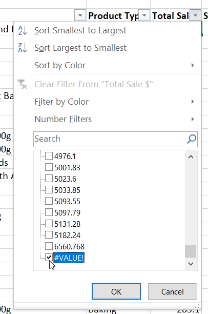 filtro no funciona en Excel 9