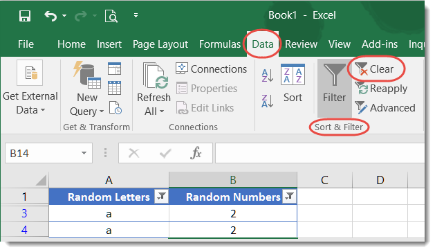 filtro no funciona en Excel 11