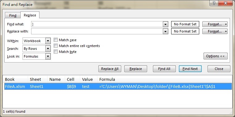 encontrar enlaces rotos en Excel 3