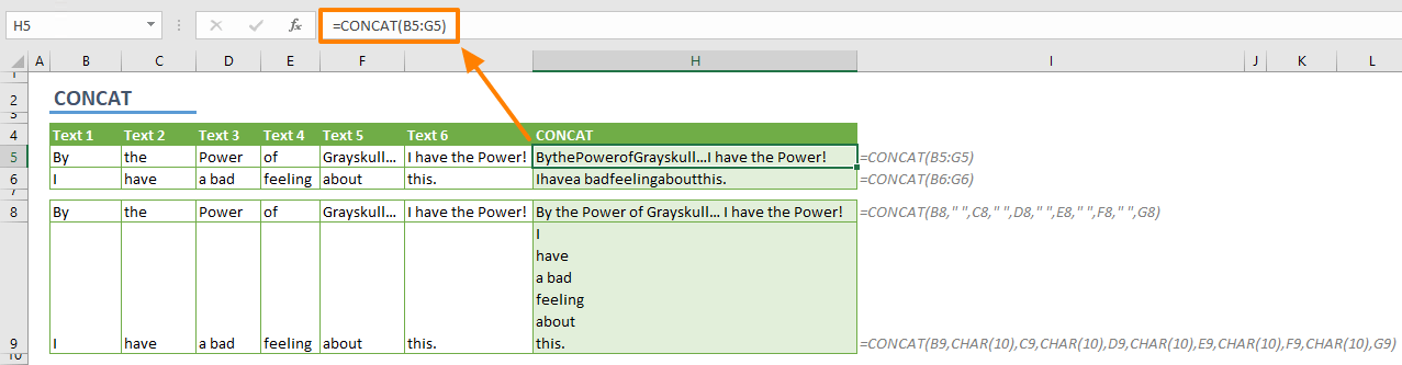 Excel TEXTJOIN no funciona