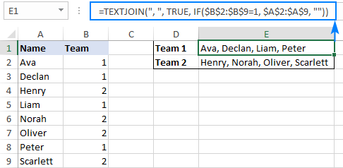 Excel TEXTJOIN no funciona