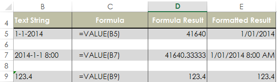 Utilice la función VALOR