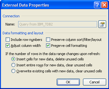 Propiedades de datos externos