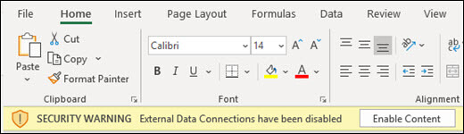 Excel tabla externa Es No En el formato esperado error 1