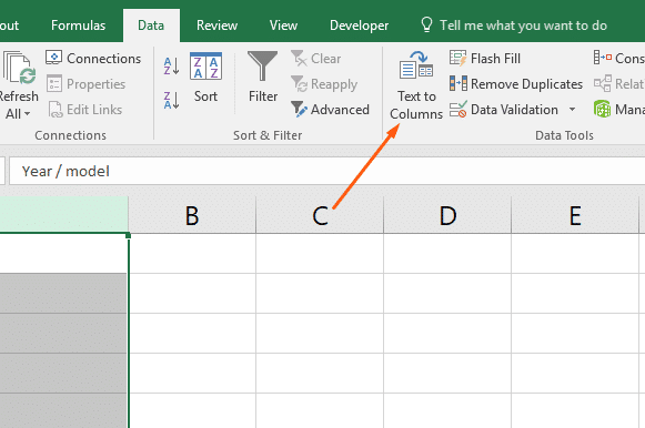 Excel texto a columnas no funciona