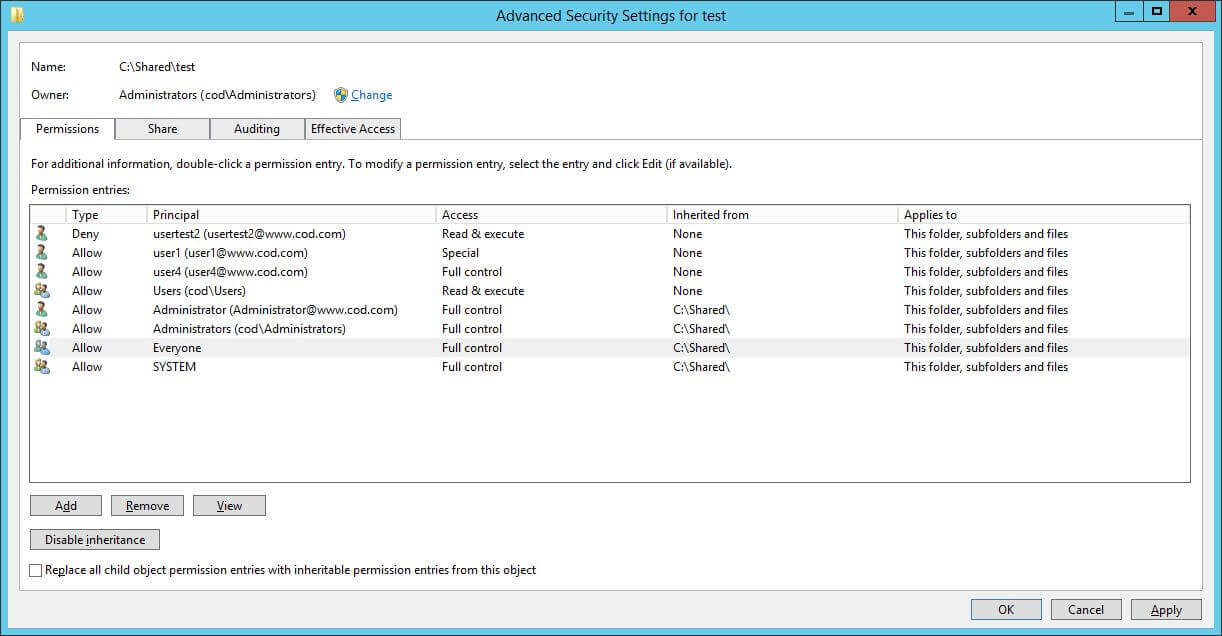 Comprobación de permisos 5