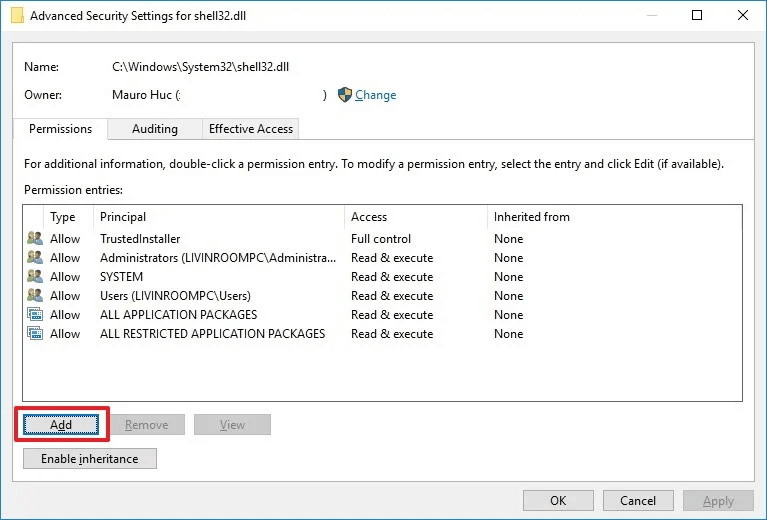 Comprobación de permisos 3