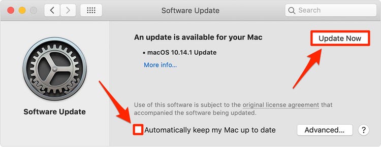 actualice su sistema operativo MAC