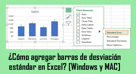 agregar barras de desviación estándar en Excel?