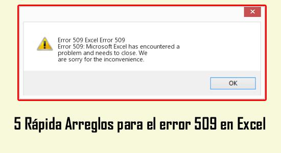 error 509 en Excel