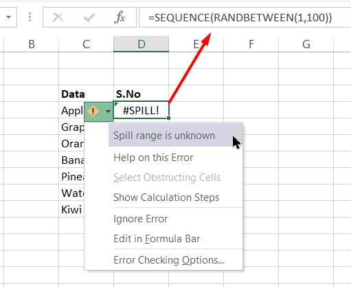 Arreglar Excel SPILL error
