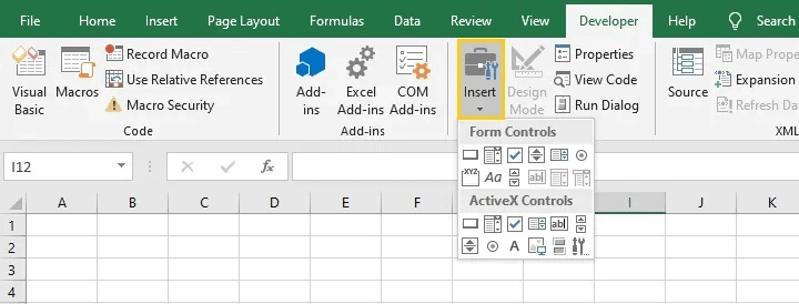 insertar checkbox en excel 2016