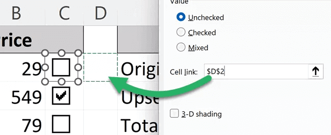 como insertar checkbox en excel 2019