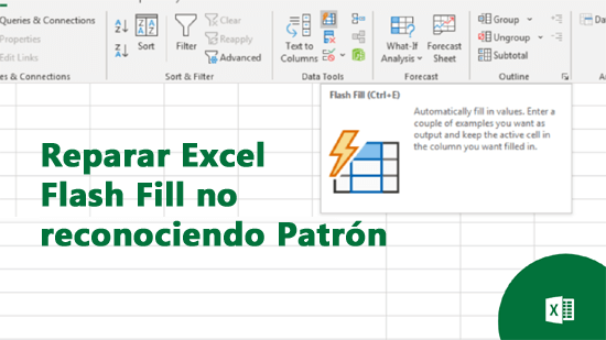 Reparar Excel Flash Fill no reconociendo Patrón (5 formas rápidas)