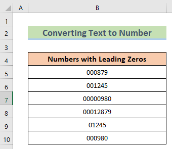 eliminar los ceros iniciales en Excel