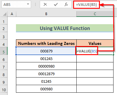eliminar los ceros iniciales en Excel