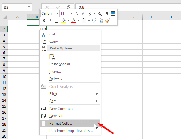 eliminar el triángulo verde en Excel