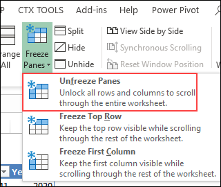 filas de Microsoft Excel no se muestran
