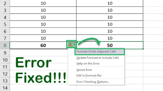 Formula Omits Adjacent Cells