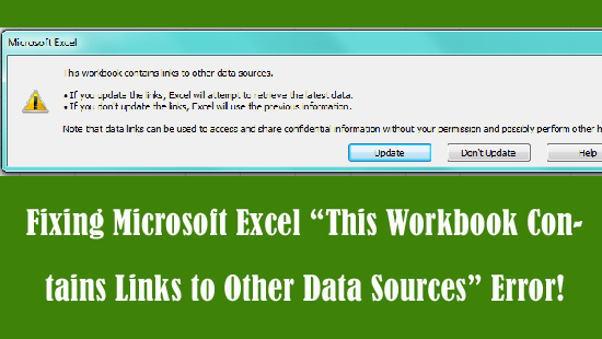This Workbook Contains Links to Other Data Sources