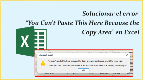 No se puede pegar esto aquí debido al área de copia
